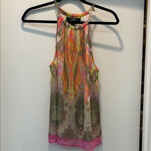 NWT C Wonder Colorful Chain Strap Women's Top
